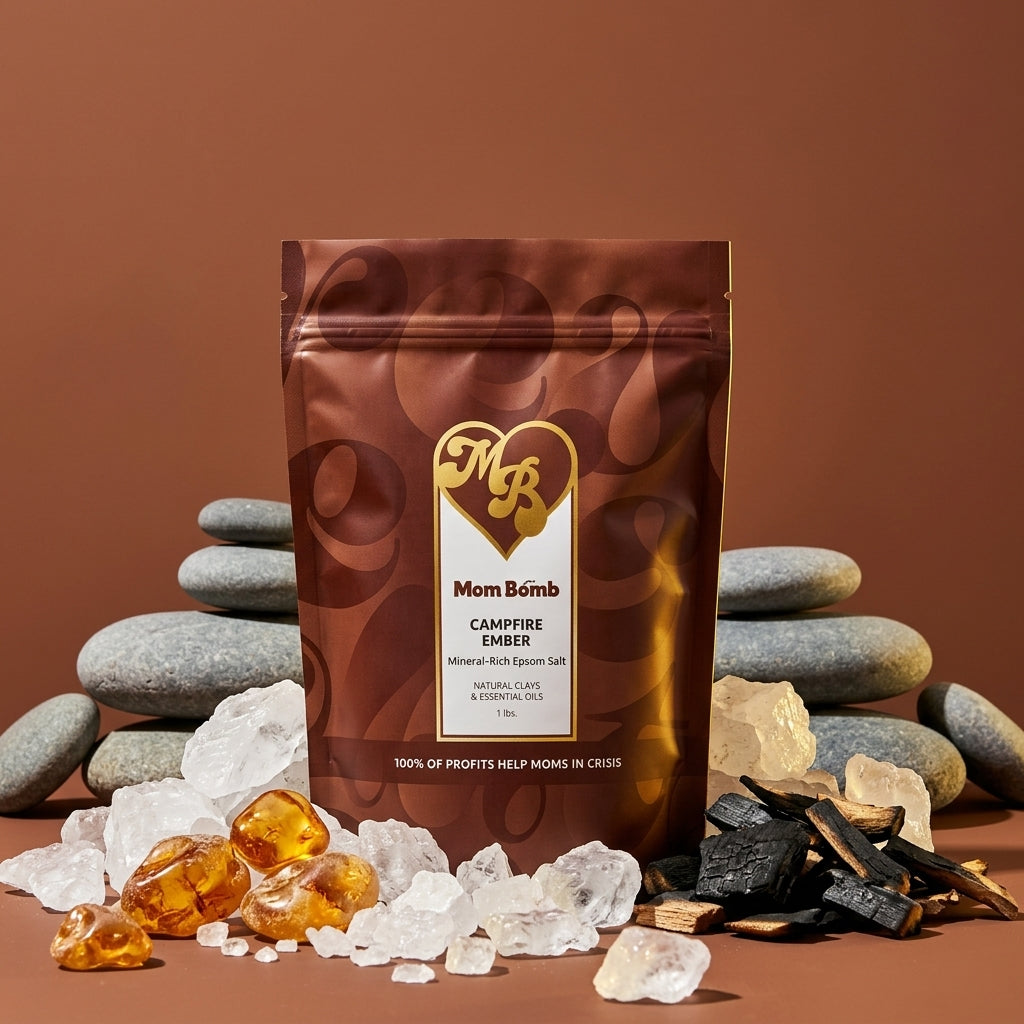 Campfire Ember magnesium bath soak, styled
