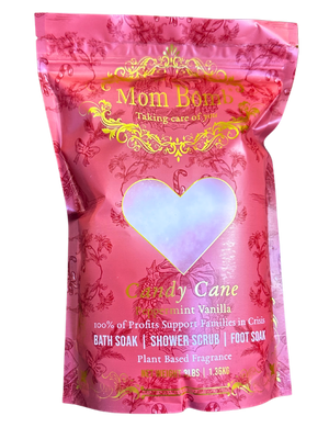 Mom Bomb Candy Cane Bath Salts – All-Natural, Vegan, Multi-Use for Holiday Refreshment (3lbs)