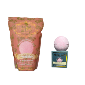 Eucalyptus Rose Duo – 3 lb Bath Salt + 7 oz Bath Bomb / Shower Steamer