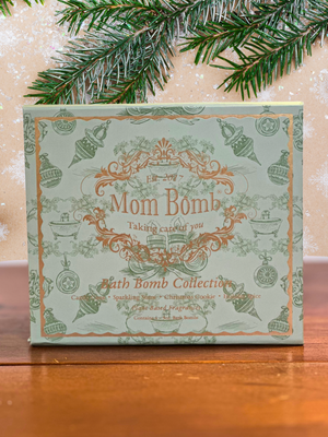 Mom Bomb Evergreen Holiday Bath Bomb Gift Set – Refreshing Scents for a Festive Escape  (4 x 5oz)