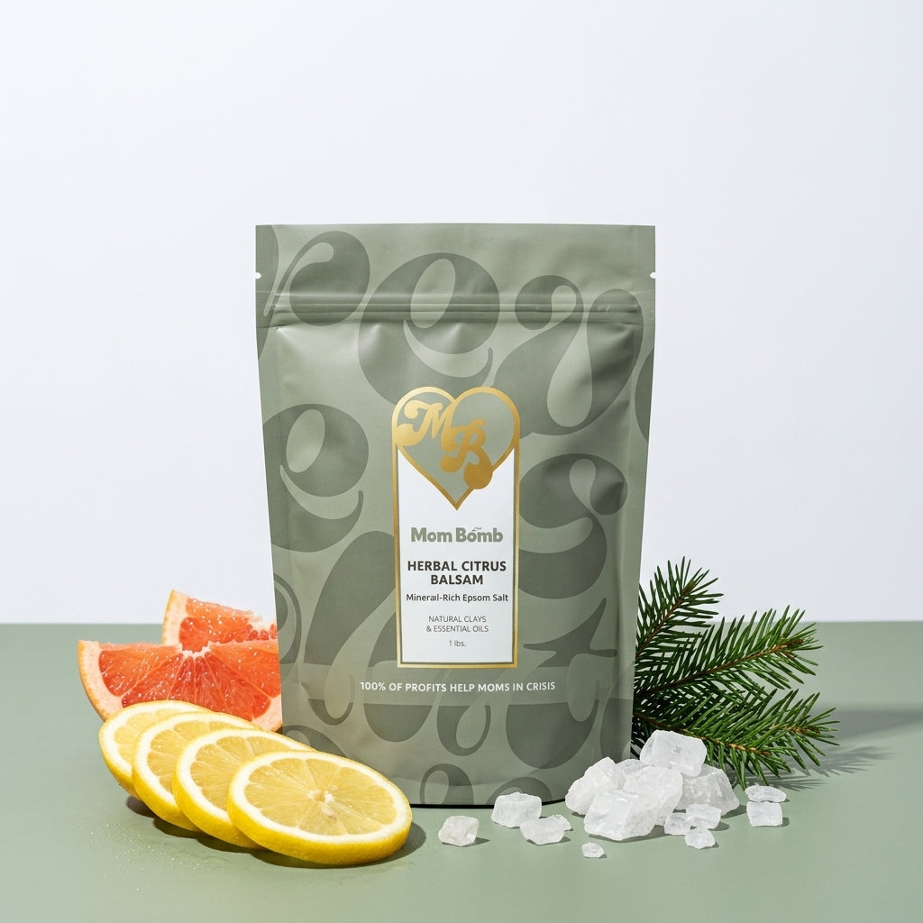 Herbal Citrus Balsam magnesium bath soak, styled