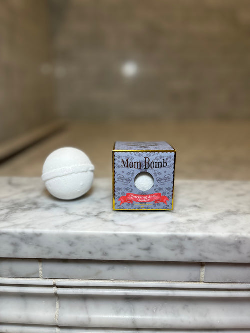 Elevate Your Bathing Ritual with Mom Bomb's Sparkling Snow Bath Bomb: A Winter Wonderland in Your Tub 🛁❄️
