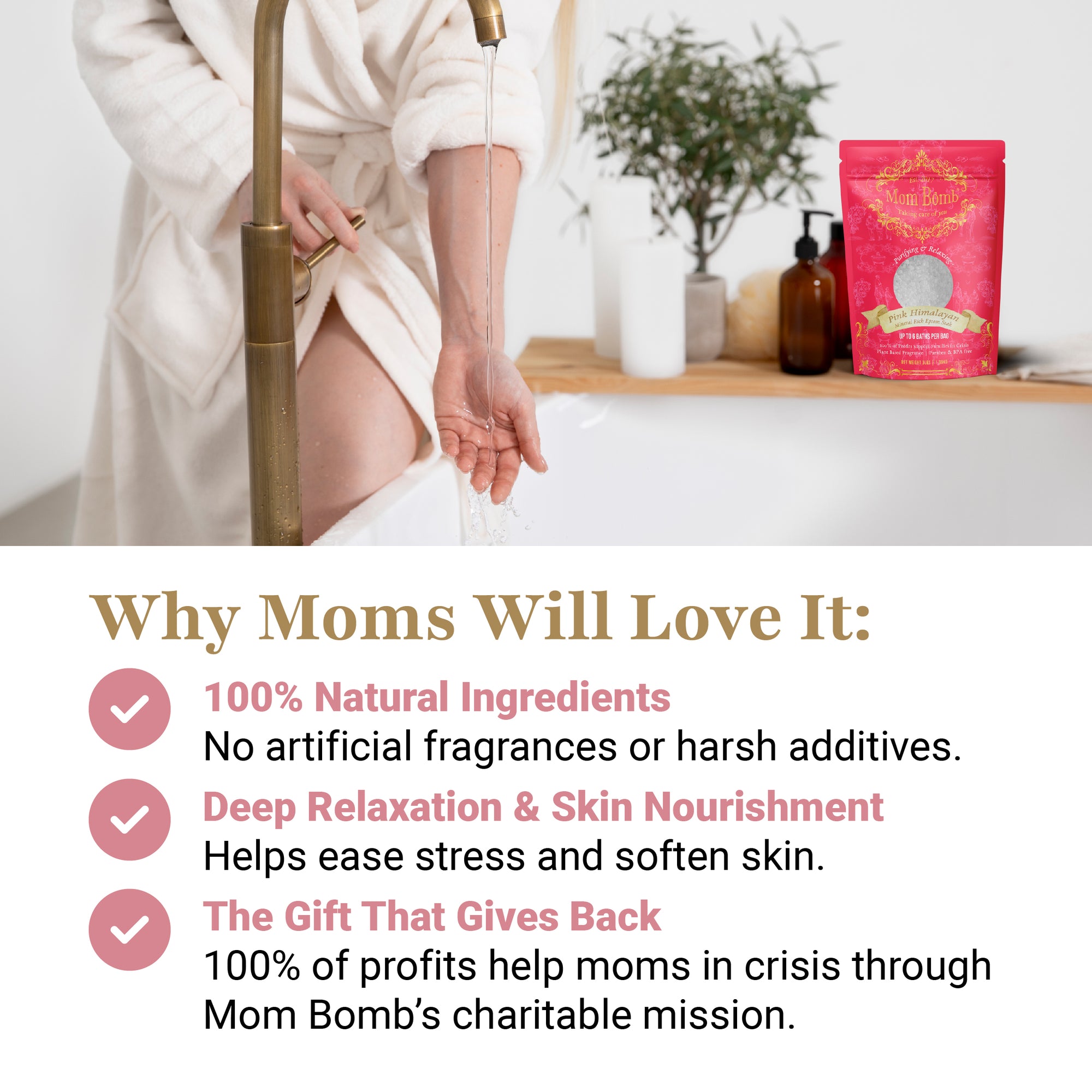 Why Moms Love Pink Himalayan – clean, soothing bath ritual made with natural minerals that give back