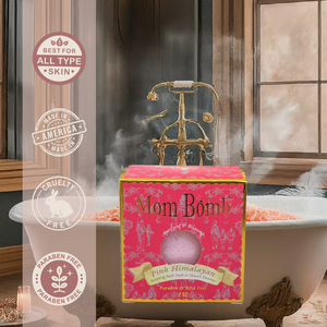 Mom Bomb Pink Himalayan 7oz Bath Bomb/Shower Steamer with Melon and Cedarwood scents