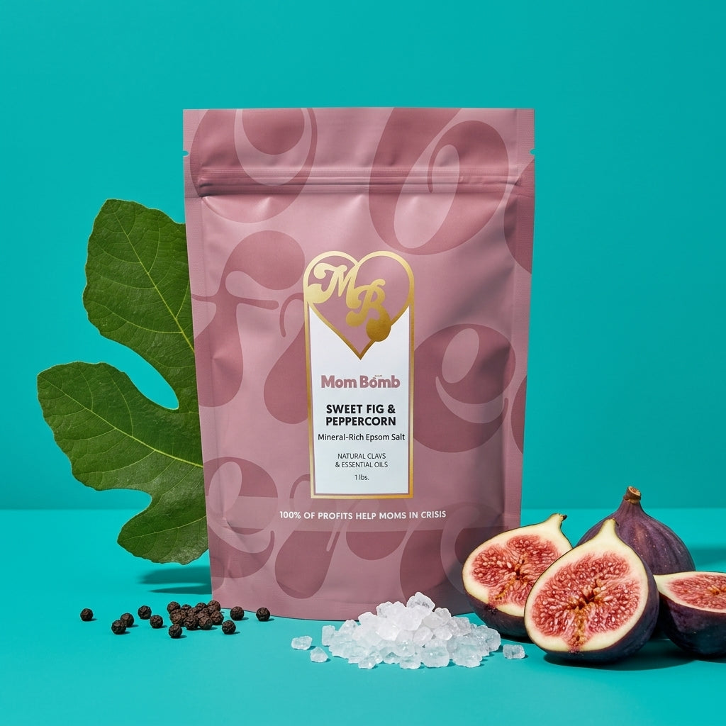 Sweet Fig and Peppercorn magnesium bath soak, styled
