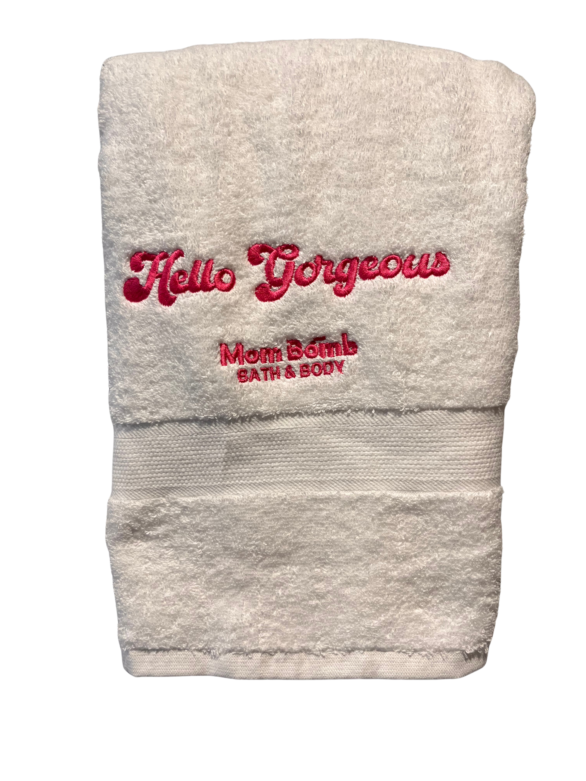 Hello Gorgeous Embroidered Turkish Cotton Bath Towel hero image