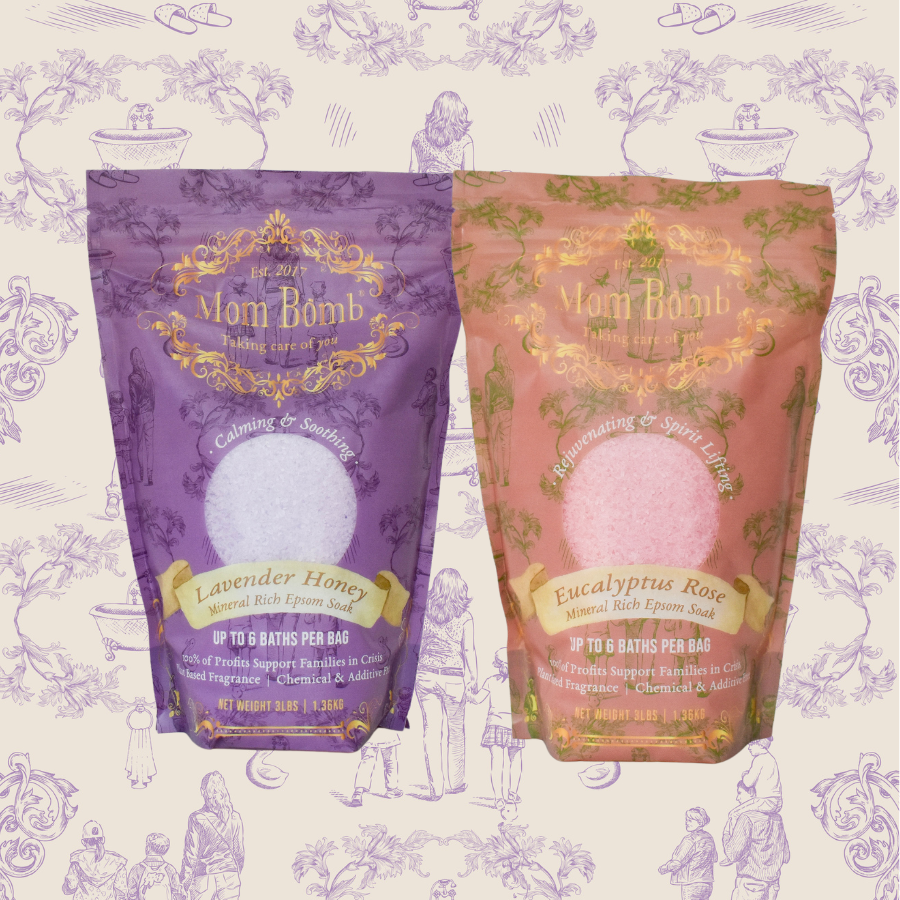 Blossoms & Bliss Mother’s Day Spa Set – Lavender Honey & Eucalyptus Rose Salt Bundle (3 lb Each)