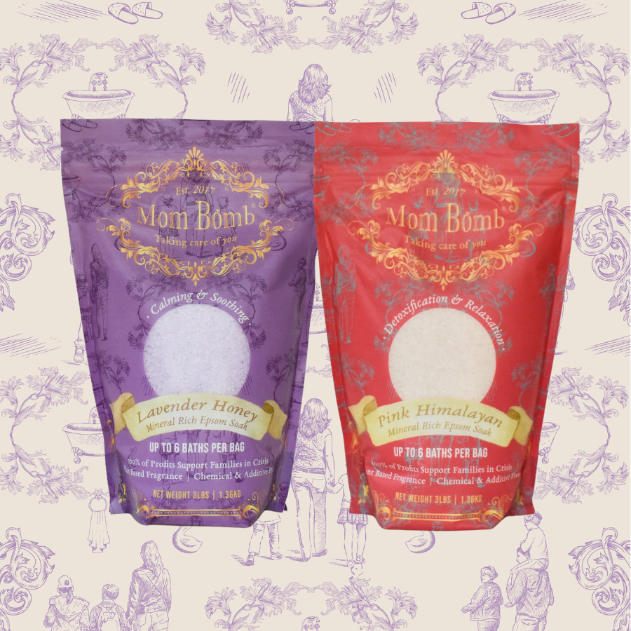 Blossoms & Bliss Mother’s Day Spa Set – Lavender Honey & Pink Himalayan Salt Bundle (3 lb Each)