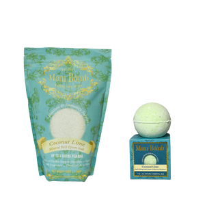 Coconut Lime Duo – 3 lb Bath Salt + 7 oz Bath Bomb / Shower Steamer