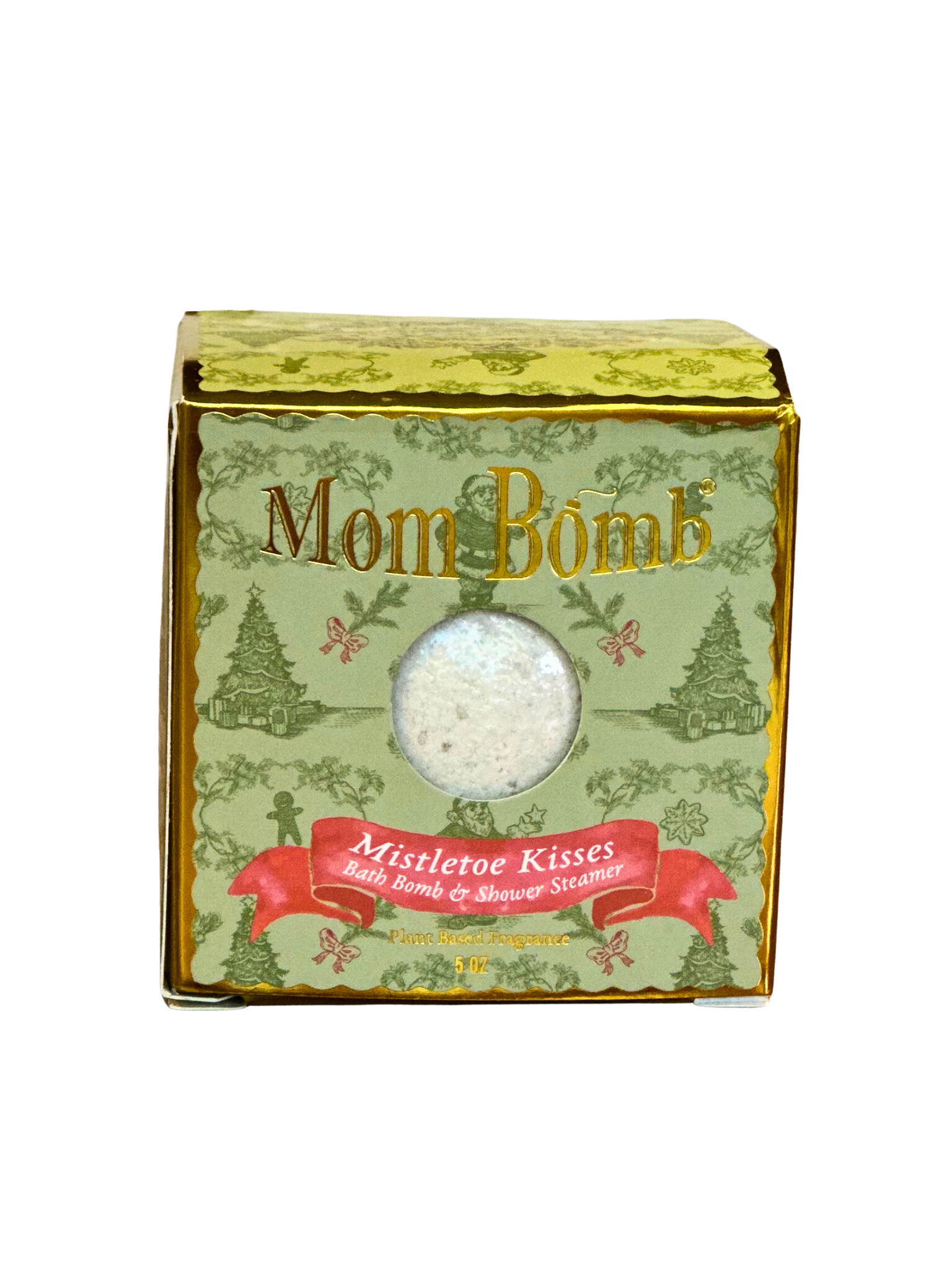 Mom Bomb Mistletoe Kisses Bath Bomb – All-Natural, Festive and Romantic Holiday Escape (5oz)