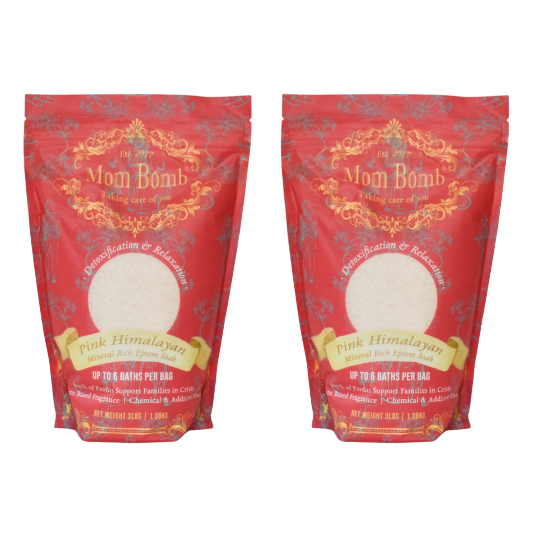 Mom Bomb Pink Himalayan Bath Soak 2 Pack Bundle